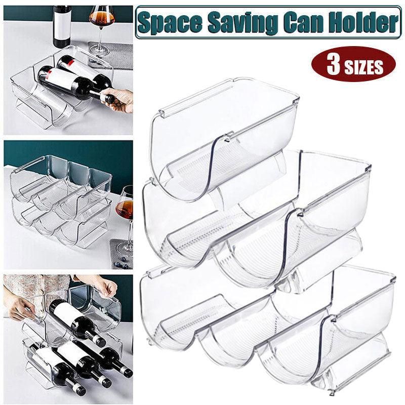 Fridge Organiser Wine Beer Stacking Bottle Rack Kitchen Space Saving Can Holder - 1 Grid โ image 2