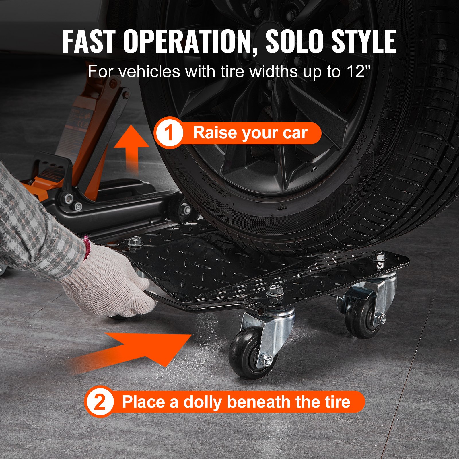 Car Dolly Wheel Tire Dolly 4 PCS Heavy Duty Skate Auto Repair Dolly 6000LB — image 6