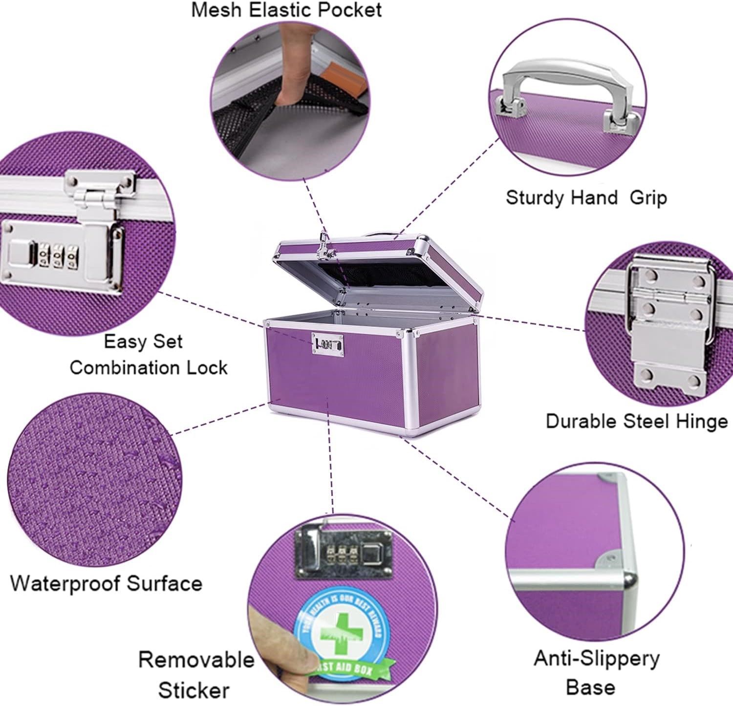 Locking Combination Medicine Box (Purple/Small) โ image 4