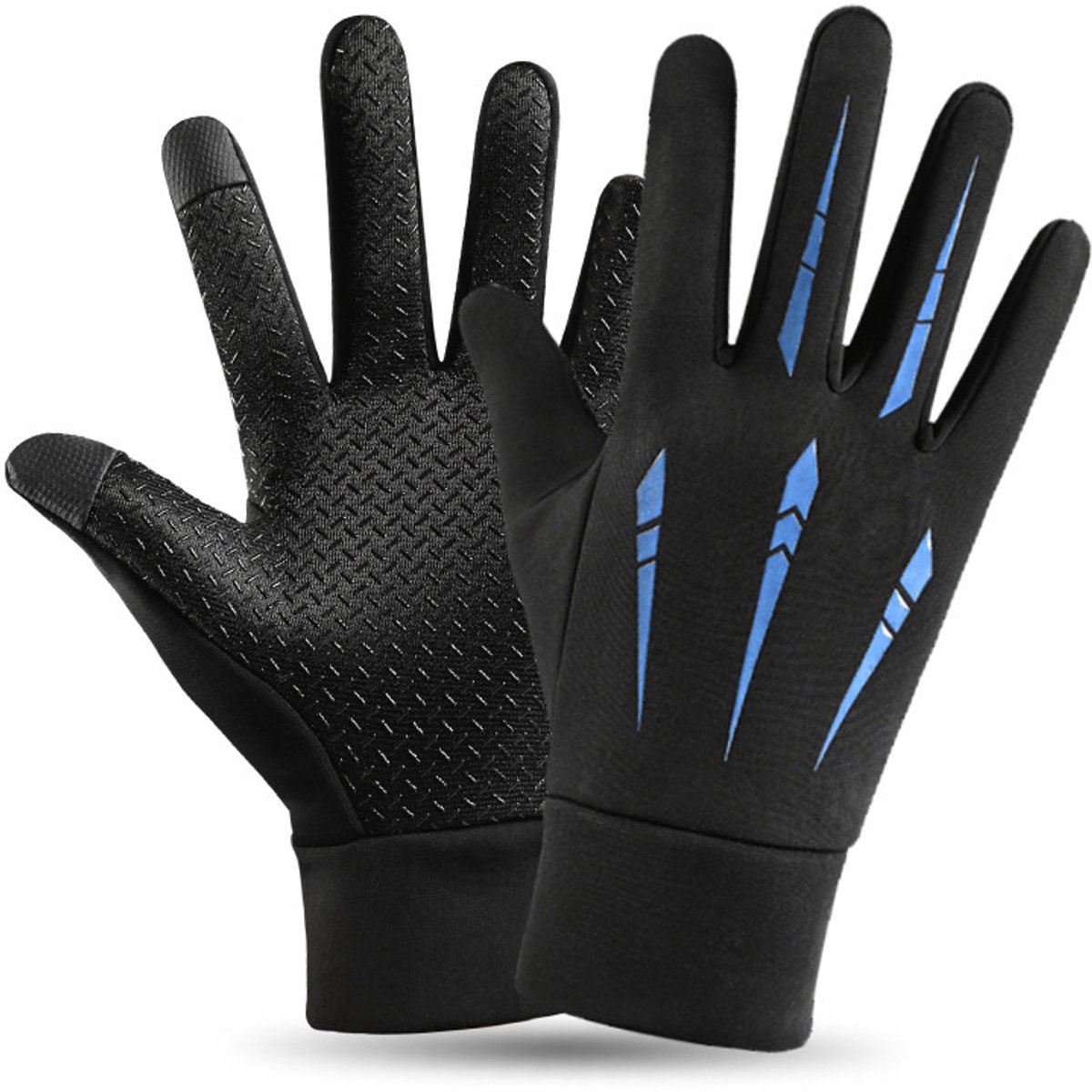 Full-finger winter gloves - touchscreen, fleece-lined, warm, thickened, waterproof, windproof, and non-slip for outdoor cycling