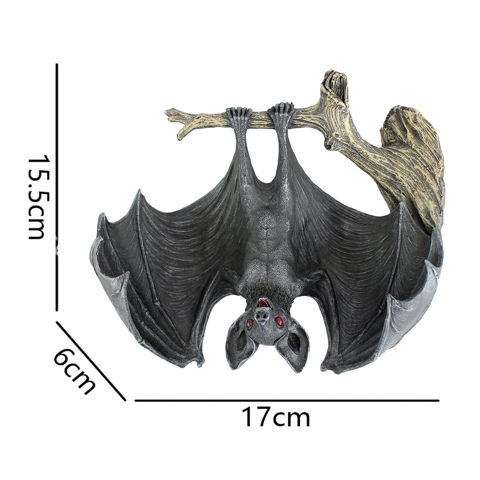 Resin Bat Statue, Halloween Hanging Bat Figurine Tree Decorations for Indoor and Outdoor Haunted House Garden Decoration — image 2