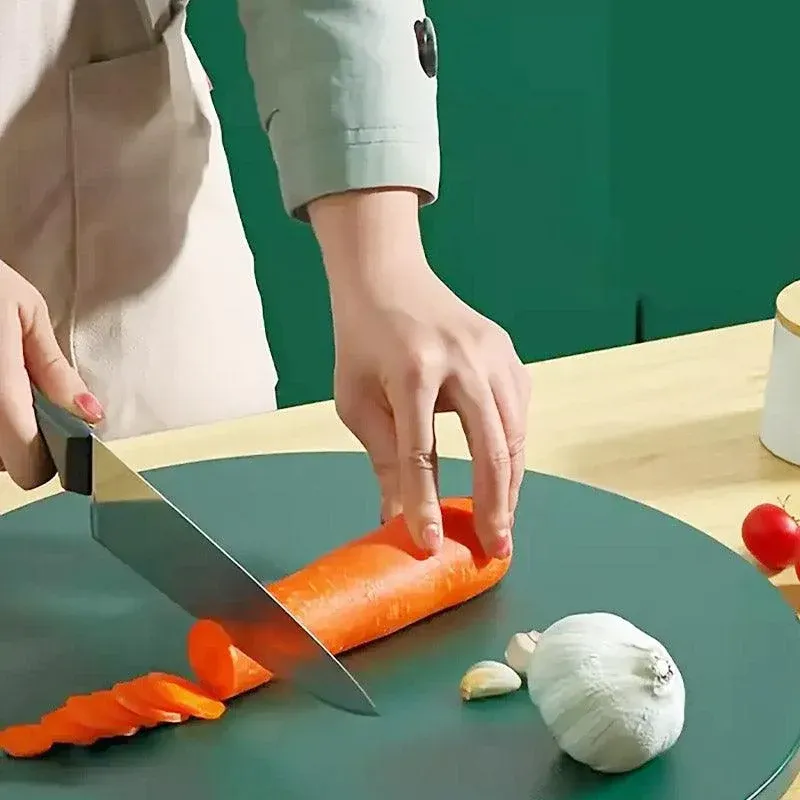 Round Green Plastic Kitchen Chopping Board Household Food Cutting Board Tool - 35cm โ image 5
