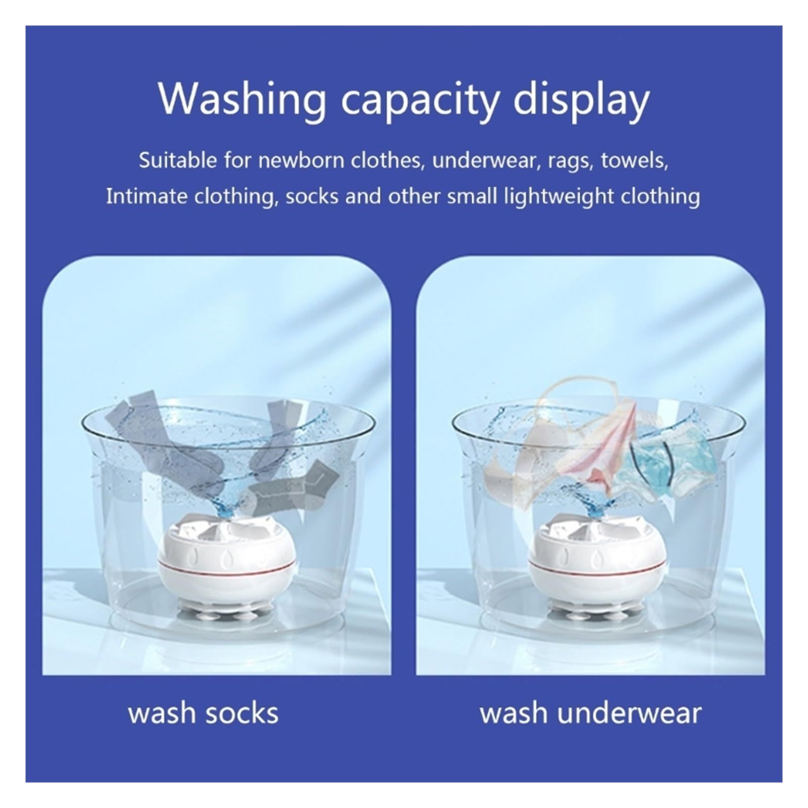 Compatible for Mini Washing ，Machine Portable Drop-in Washers ，Ultrasonic Washing Machine ，Underwear Socks Cleaner