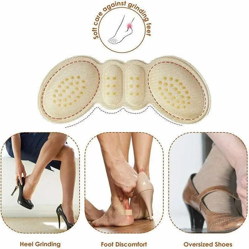 1Pair Thick Heel Insole Heel Protectors Heel Pads Shoe Liner Shoe Inserts Heel Grip - Apricot — image 6