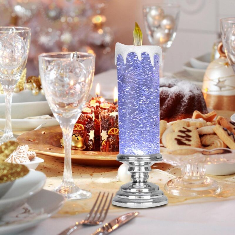 Flickering Flameless Candles Christmas LED Candles - Usb Rechargeable Color Changing Christmas Candles, LED Water — image 3