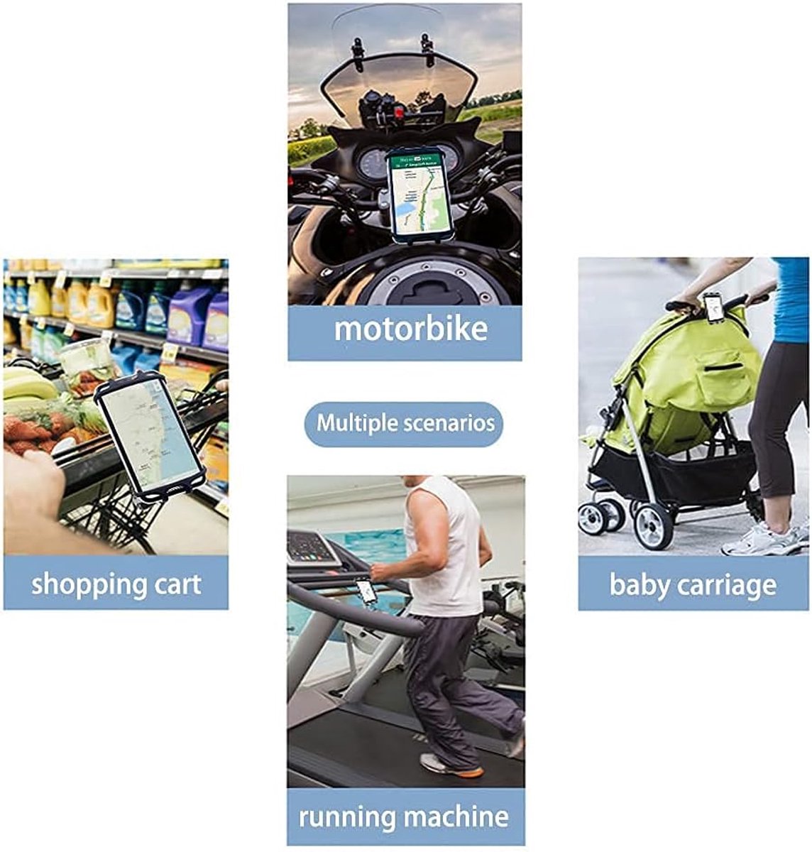 Phone holder for bicycles and motorcycles with GPS/maps/music - Made of durable, non-slip silicone - Removable bicycle phone holder - For handlebars — image 2