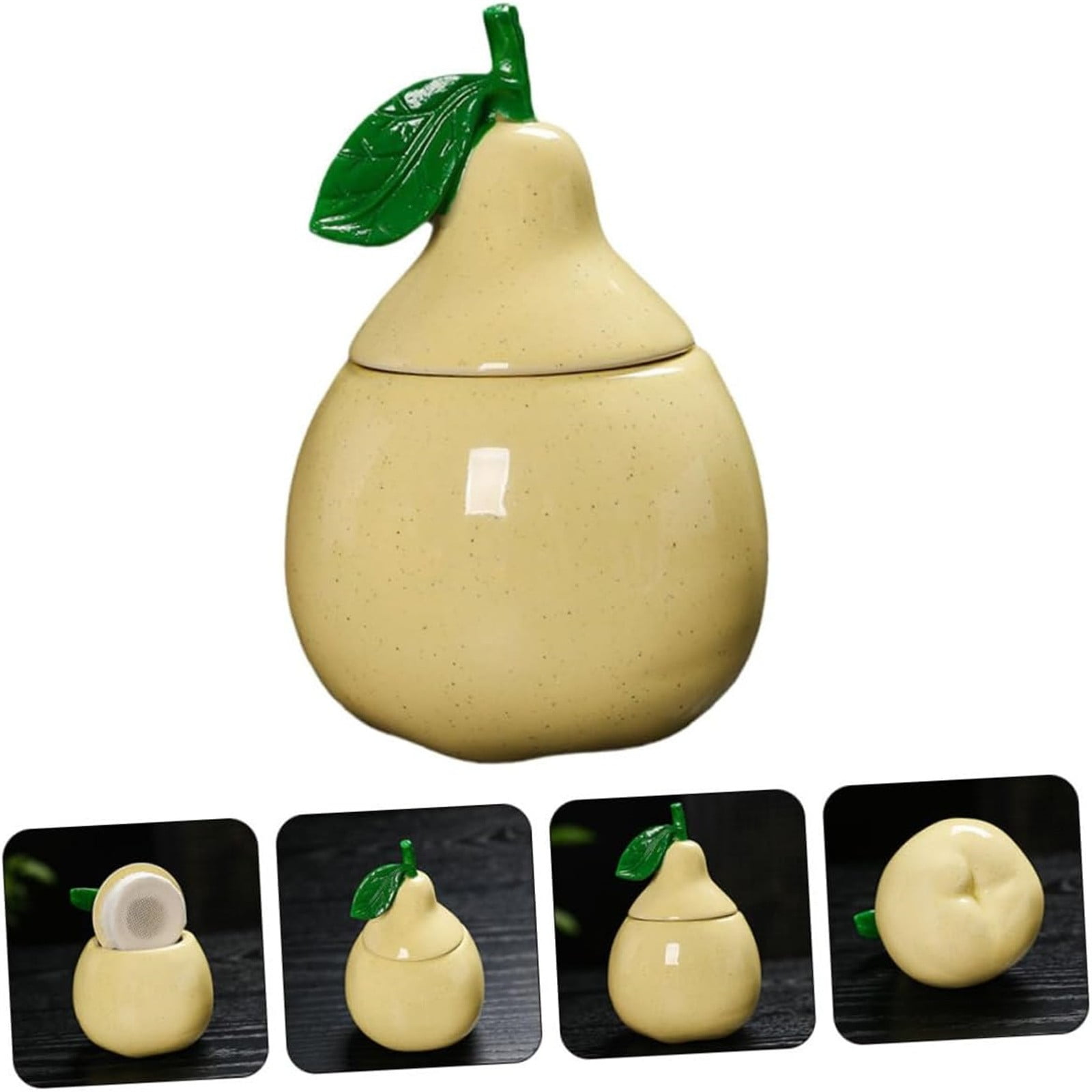 Ceramic Pear Shaped Tea Canister with Lid Decorative Jar for Kitchen Airtight Container for Coffee Sugar and Flour Storage for Candy or Tin โ image 5