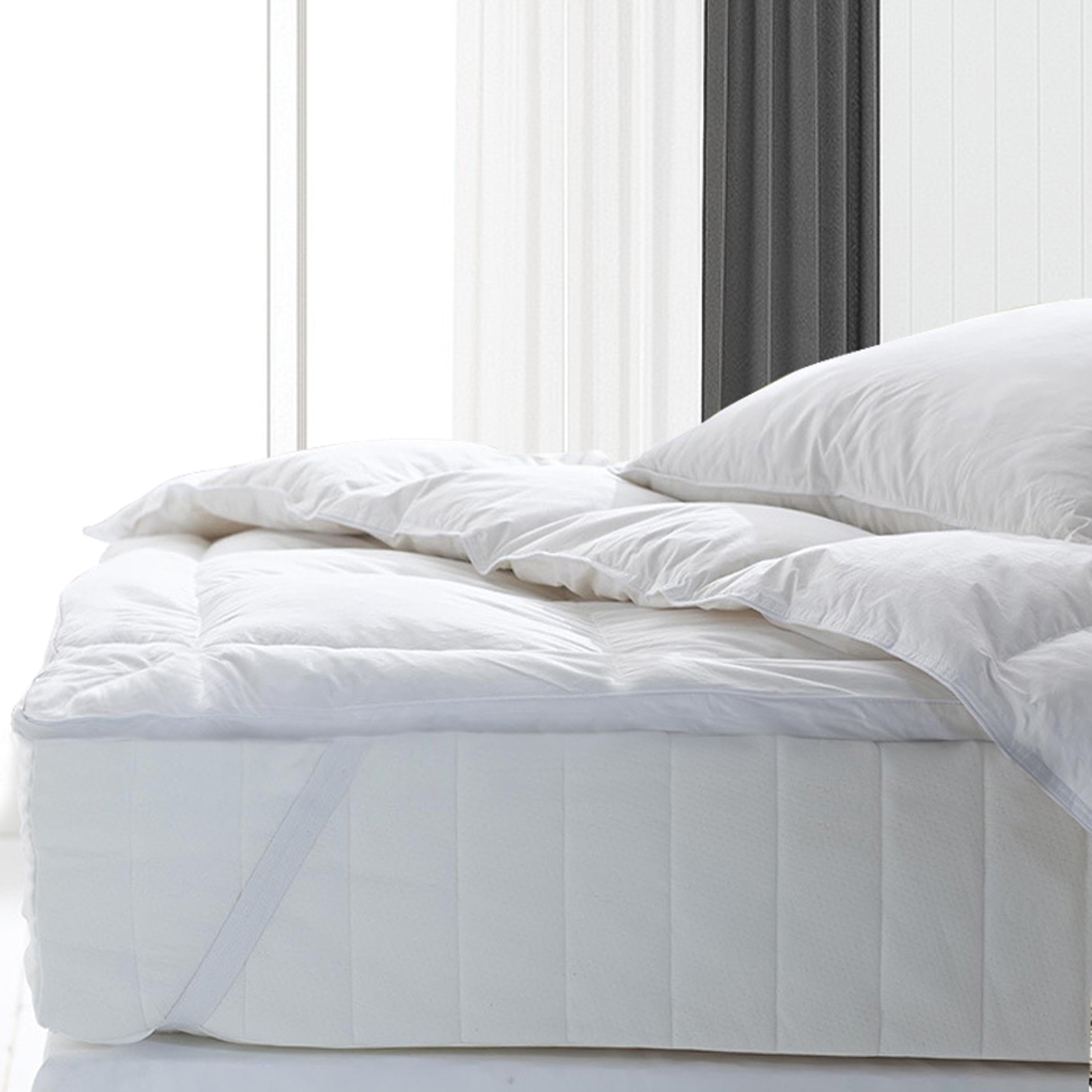 Royal Comfort Fitted Foam Cover Underlay Goose Mattress Topper 1000GSM - Double - White โ image 2