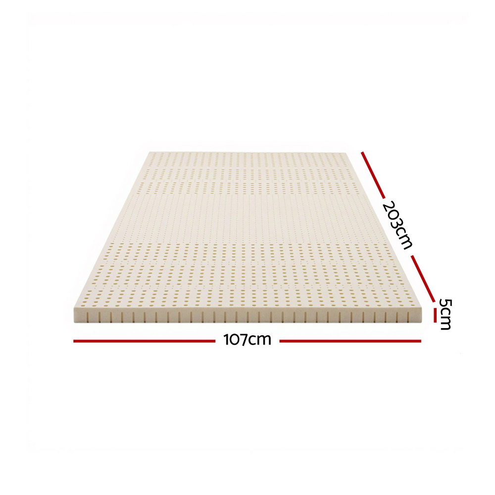 Giselle Bedding Latex Mattress Topper, 5cm Thick Cooling Bed Pad for Side Sleepers Pain Relief, 7 Zone Foldable Mat with Washable Cover for Guest Room Bedroom โ image 2