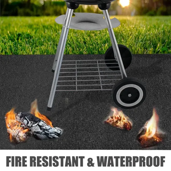 Fireproof Waterproof BBQ Grill Mat, Grease-Resistant Floor Protector for Gas Grills, Patios, Decks and Backyards, Black, 99 × 119 cm — image 5