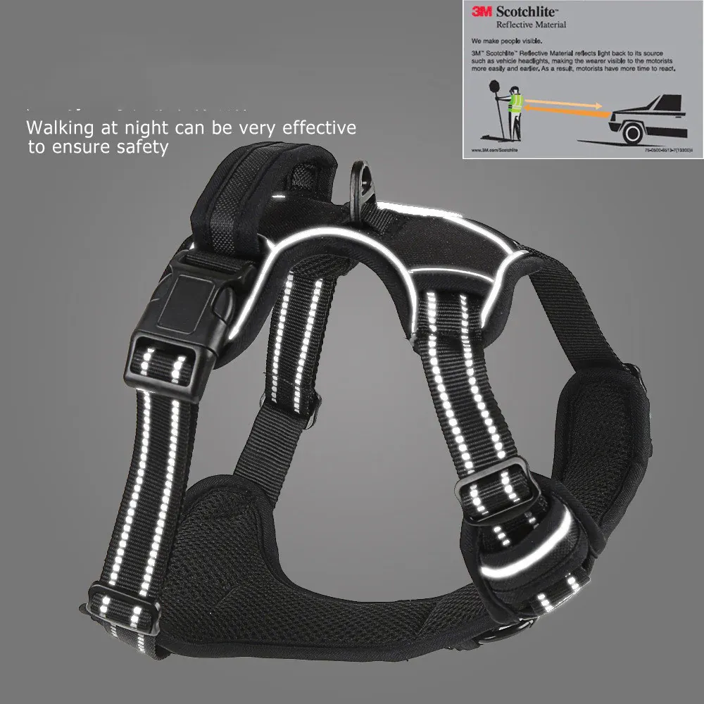 Reflective Pet Vest, Dog Harness, No Pull, Breathable, 1.5-meter tow rope - Pink, XL — image 2