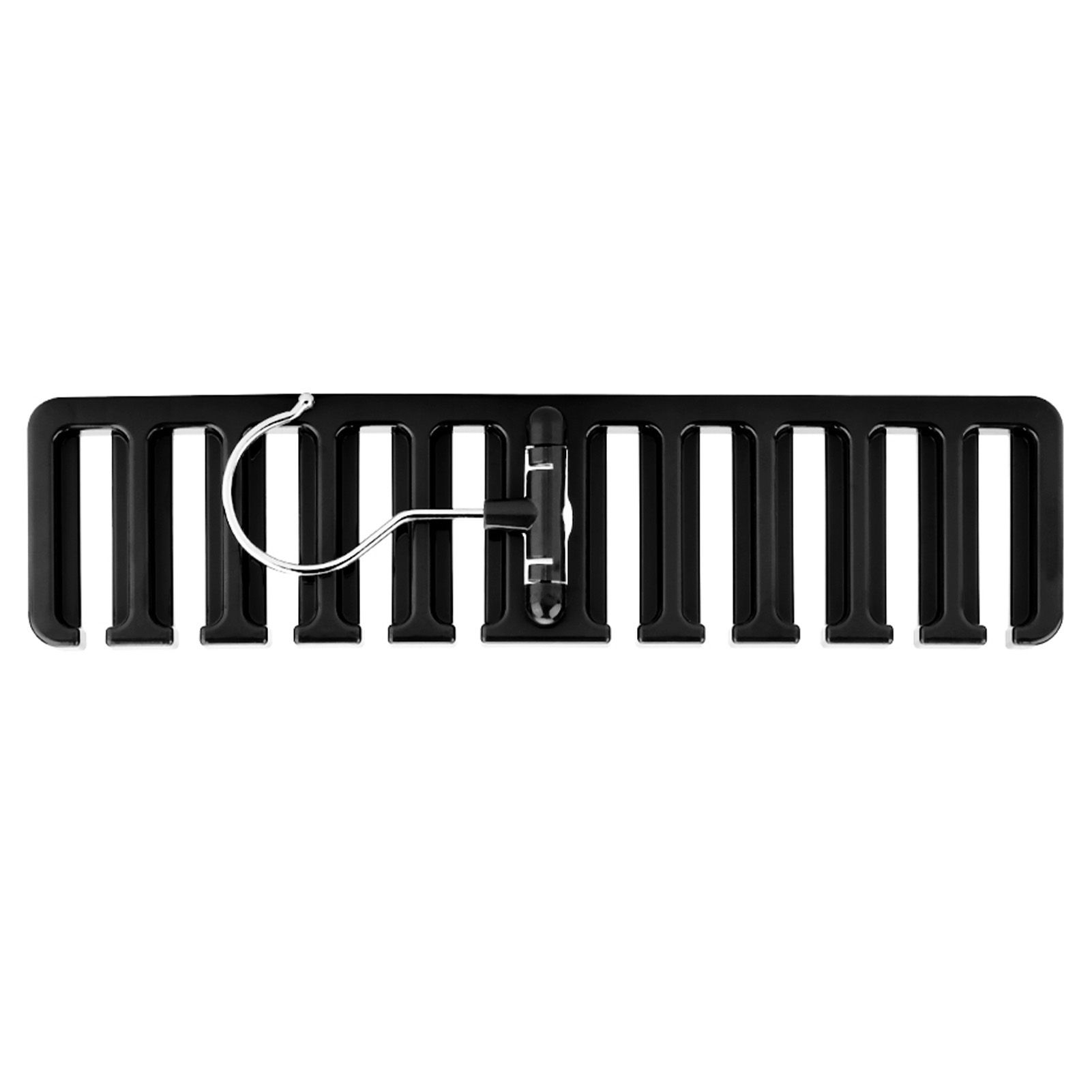 10 Slot Tie Belt Scarf Rack Organizer Sturdy Plastic Closet Wardrobe Space Saver Black — image 6