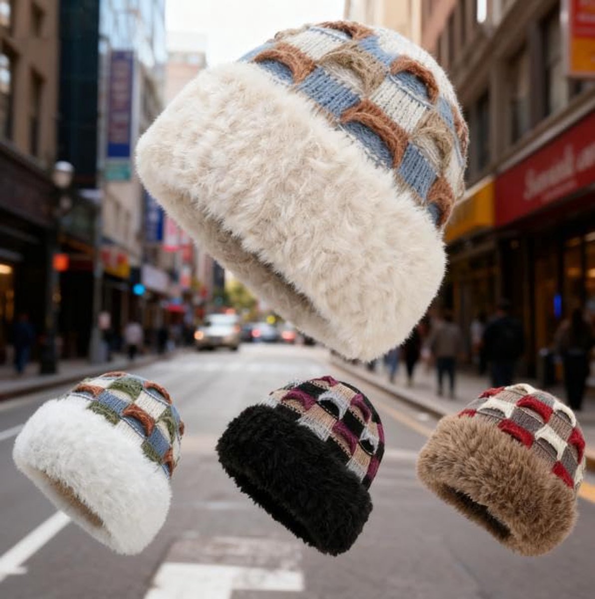 Winter Warm Knitted Hat - With Fleece Lining - Unisex - Suitable for Cold Weather(Beige) — image 3