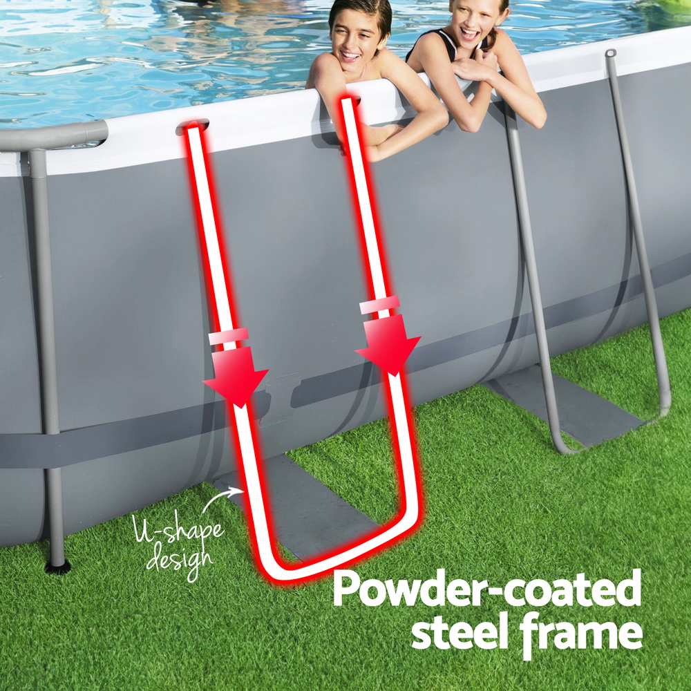 Bestway Swimming Pool 427x250x100cm Steel Frame Above Ground Pools Filter Pump Ladder 7250L — image 5