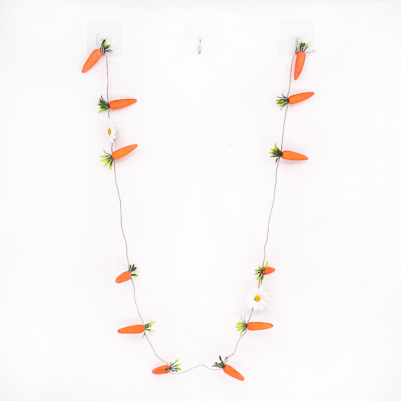 2-Pack 125CM Easter Carrot Hemp Rope Hanging Bunting - Festive Rabbit & Garden Themed Party Decoration — image 3