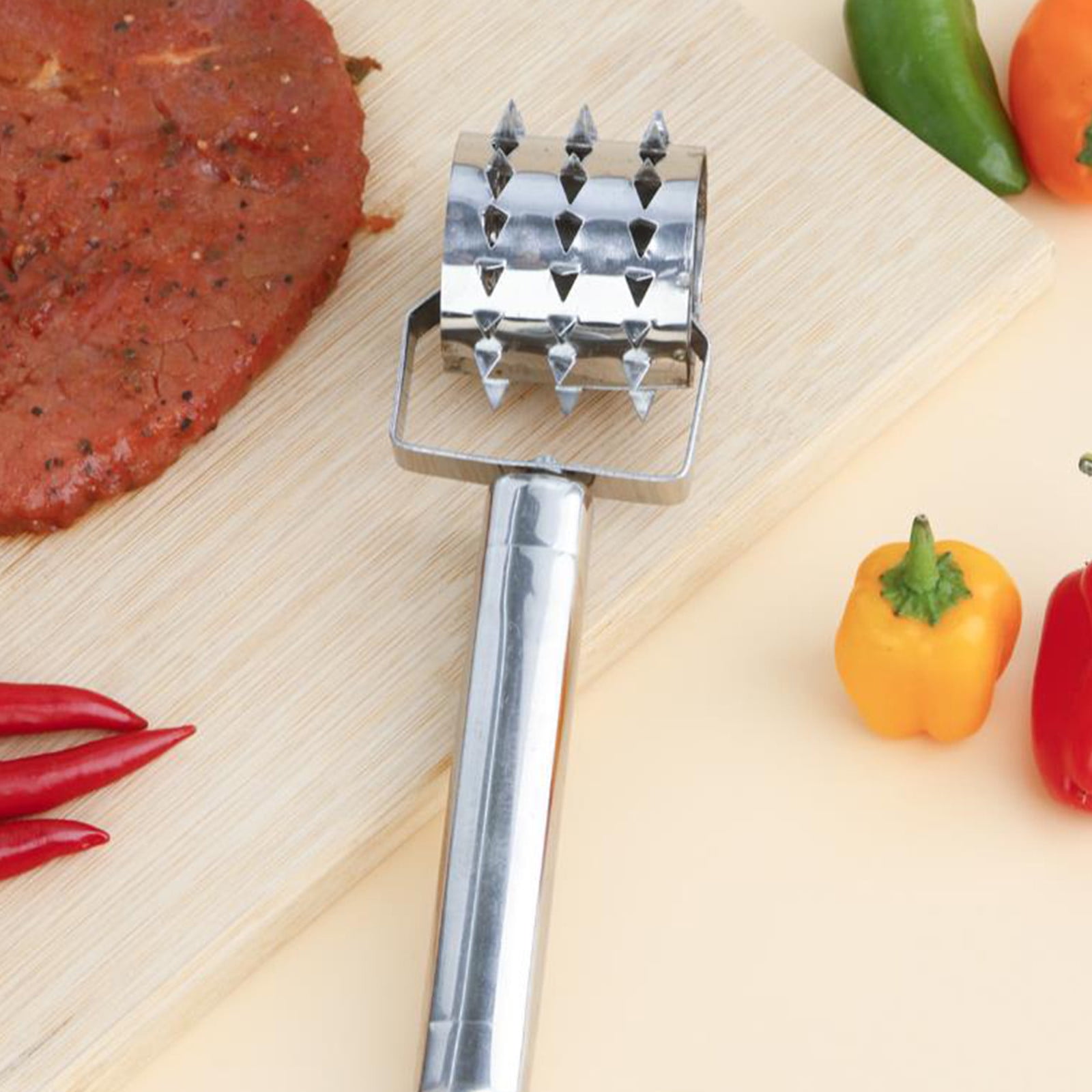 1 Piece Stainless Steel Rolling Meat Tenderizer, Needle Pin Hole Punch Tool for Steak, Chicken, Pork, Beef and Pizza Dough — image 4