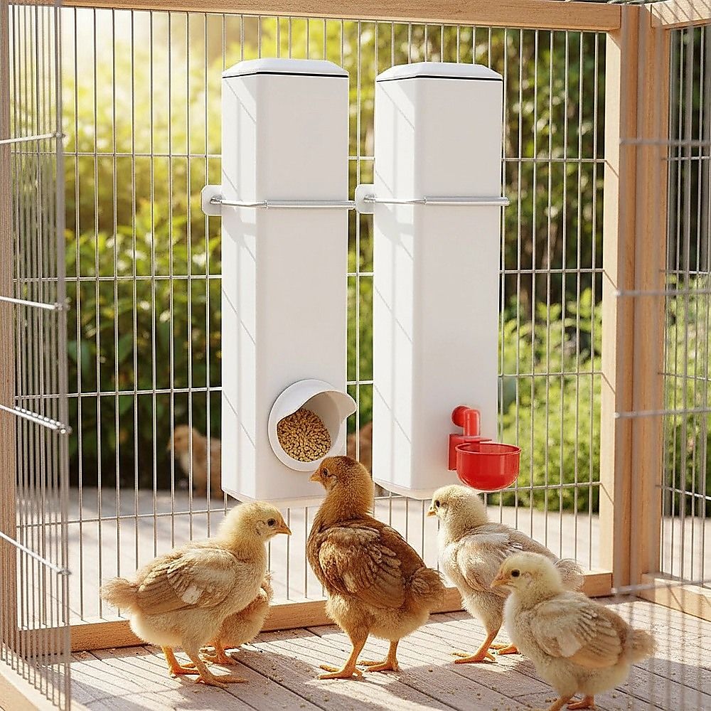 Chicken Bird Feeder Water Dispenser Automatic Waterer Poultry Food Drinker 4L โ image 3