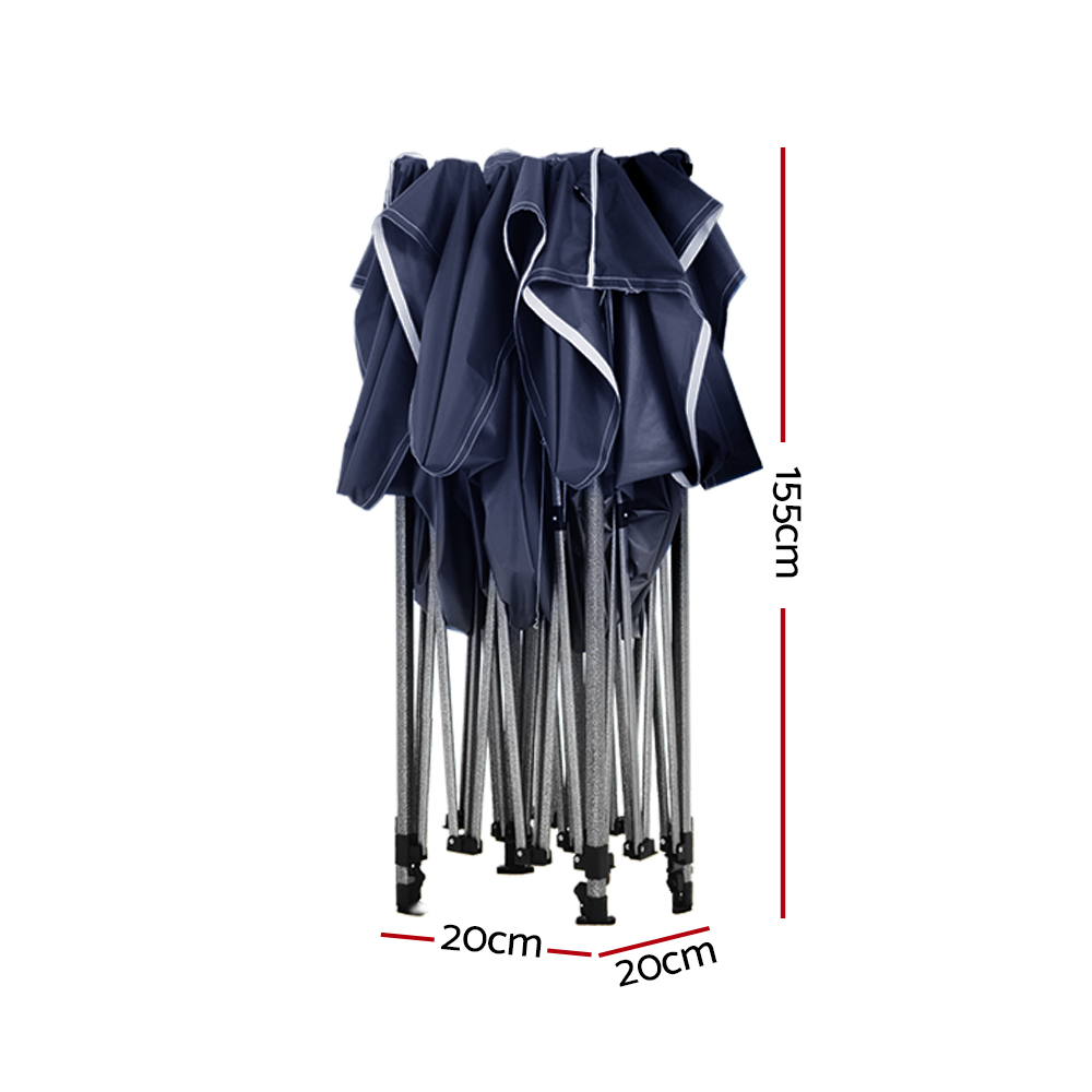 Instahut Gazebo Pop Up Marquee 3x6 Folding Tent Wedding 500D Oxford Camping Navy — image 3