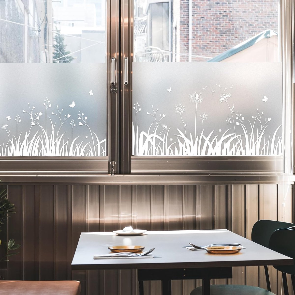 Window Privacy Film - Window Film - Anti-Peek Window Film - Glueless Frosted Privacy Film - Self-Adhesive Window Film - Flower Garden Window Stickers - Static — image 6