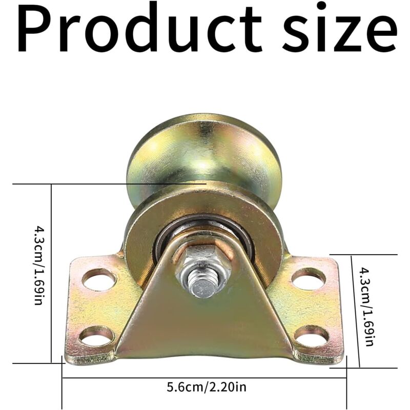 4 pcs Lifting Pulley, U-Groove Caster, Lifting Caster, Groove Wheel Cable Pulleys For ROpes Rail Gate Sliding (U-Groove — image 3
