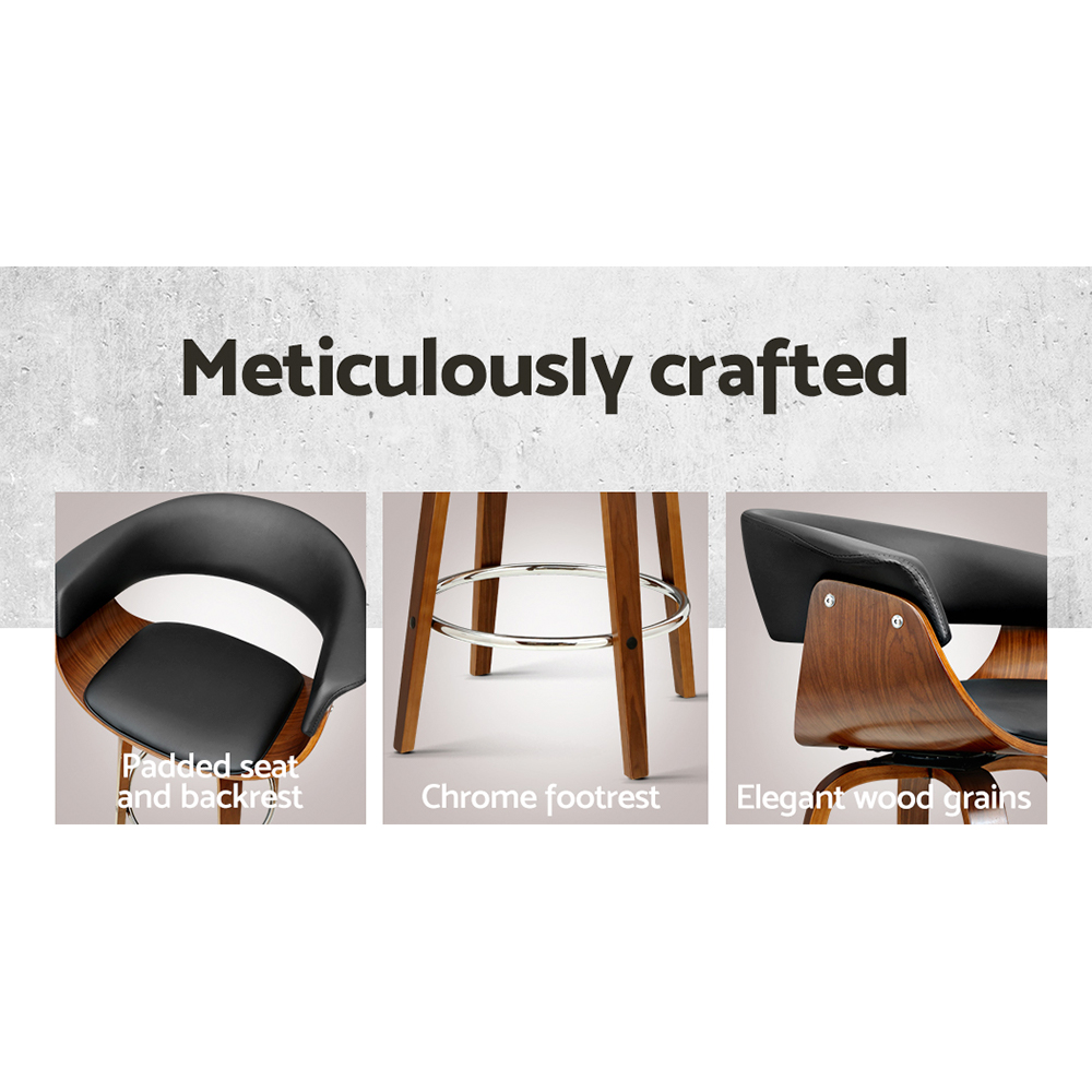 Artiss Bar Stools Swivel PU Seat Wooden โ image 5