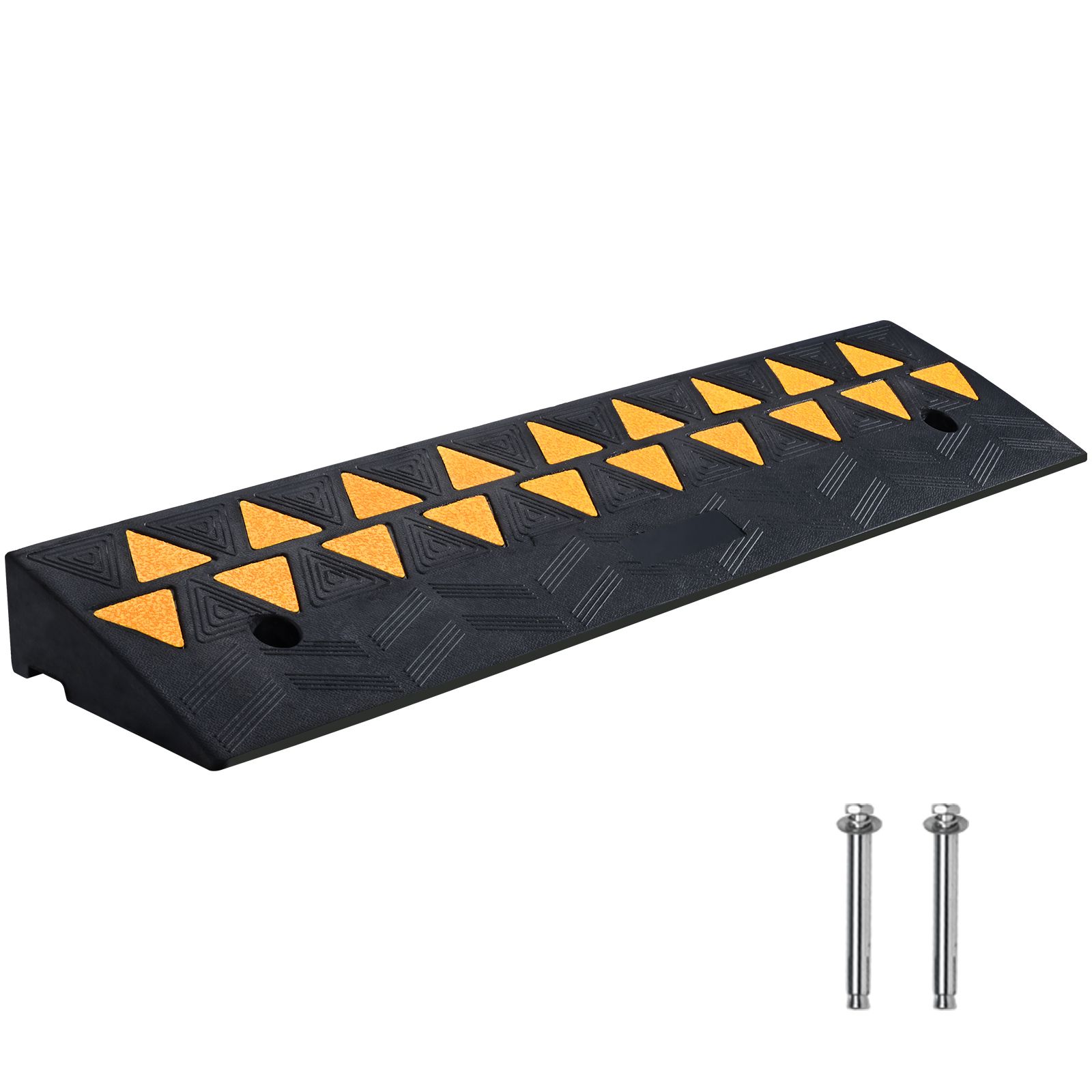 Rubber Curb Ramp 9.4 cm Rise Height Sidewalk Curb Ramp, 25 cm Width 100 cm Length Driveway Ramp for Curb, 15T Heavy Duty Rubber Ramp for Forklifts, Trucks