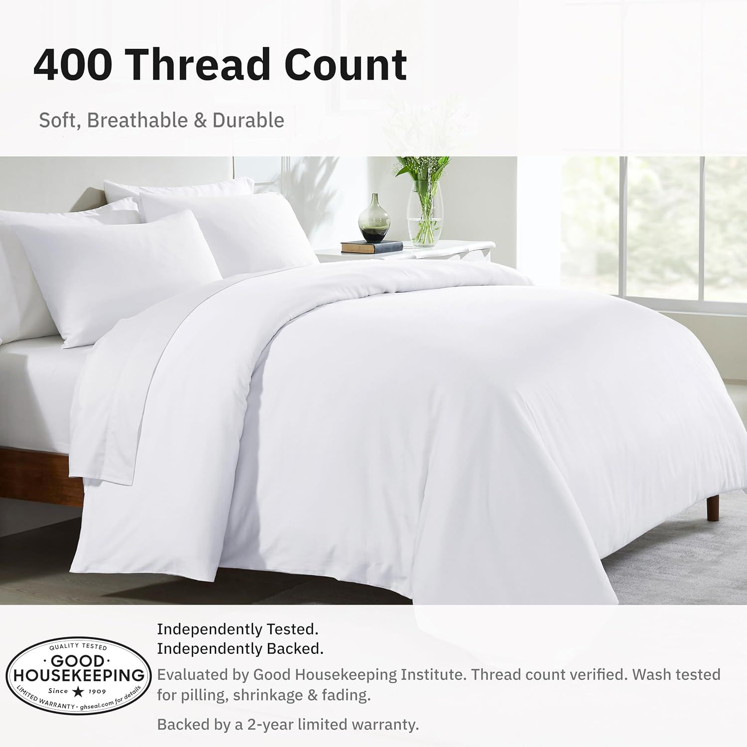Hotel Soft Microfiber Duvet Cover Set-2000TC Quilt Cover Set & Pillowcases -1 Donna Cover Zipper Closure & 1 x Pillowcases-Breathable Bedding - Wrinkle, Fade — image 3