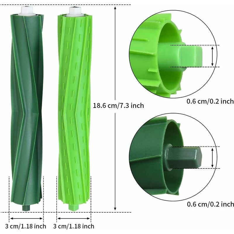 Package Multi-Surface Rubber Brushes Vacuum Cleaner Accessories for iRobot Roomba E5 E6 i7 plus i8 i8+ i6 i6+ i4 and Other Vacuum Cleaner Series — image 4