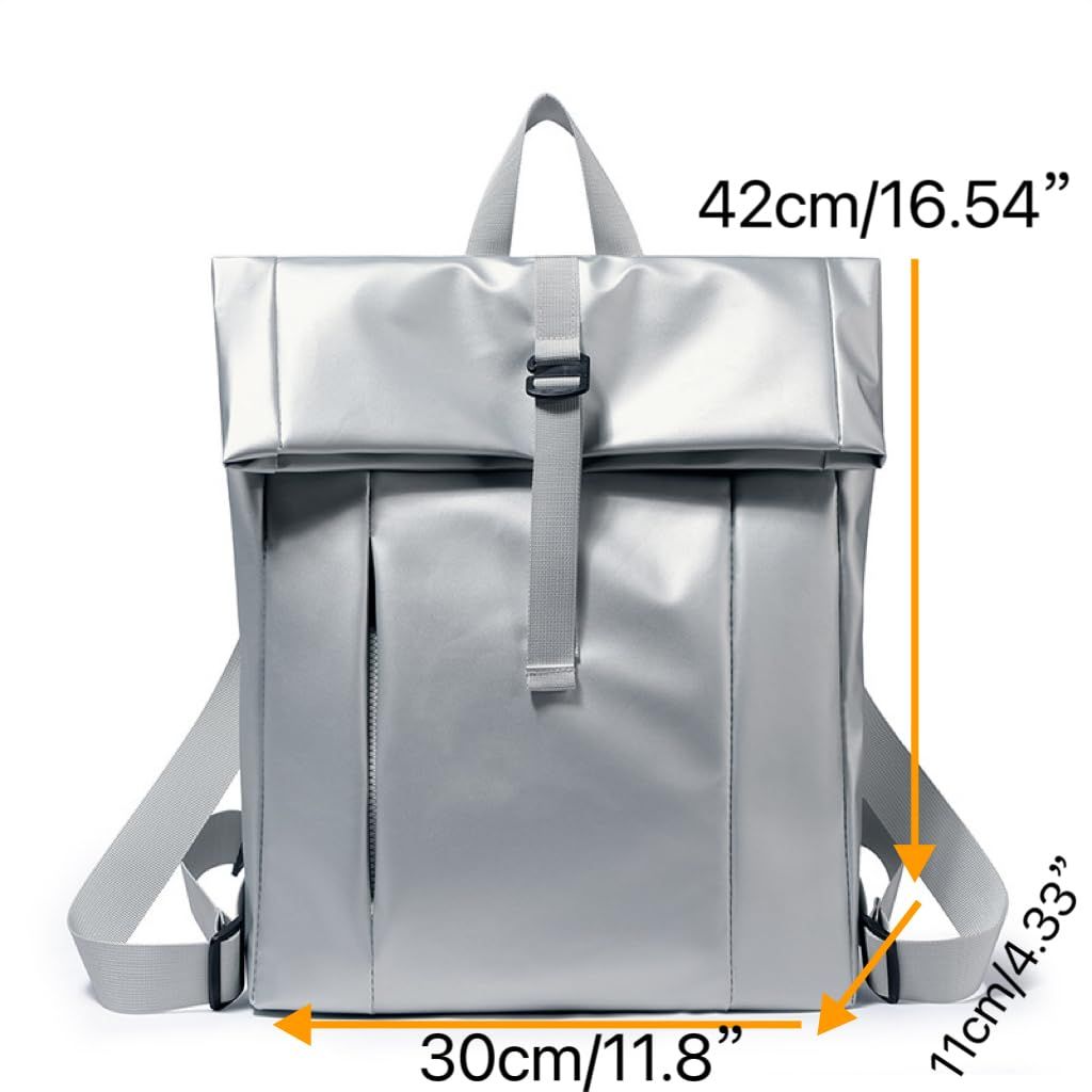 （silvery）oxford backpack, casual canvas backpack, handbag wallet, lightweight backpack, both shoulders bag — image 2