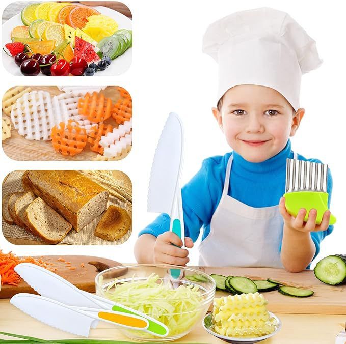 Knives for Kids 3-Piece Kitchen Cooking and Baking Knife Set: Montessori Children's Knives in 3 Sizes & Colors/Firm Grip — image 5