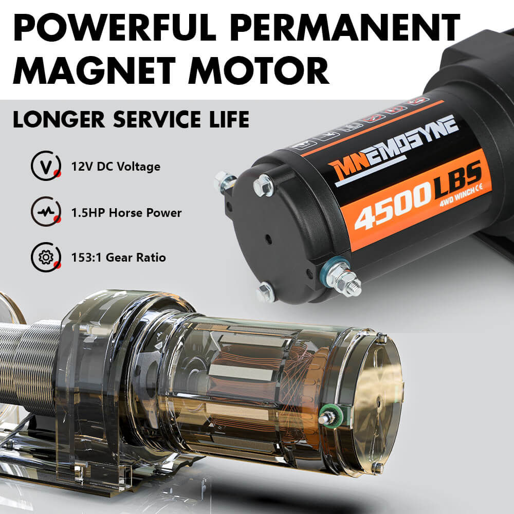 Electric Winch 4500lb Winch Synthetic Rope Wireless Towing Trailer ATV UTV — image 4
