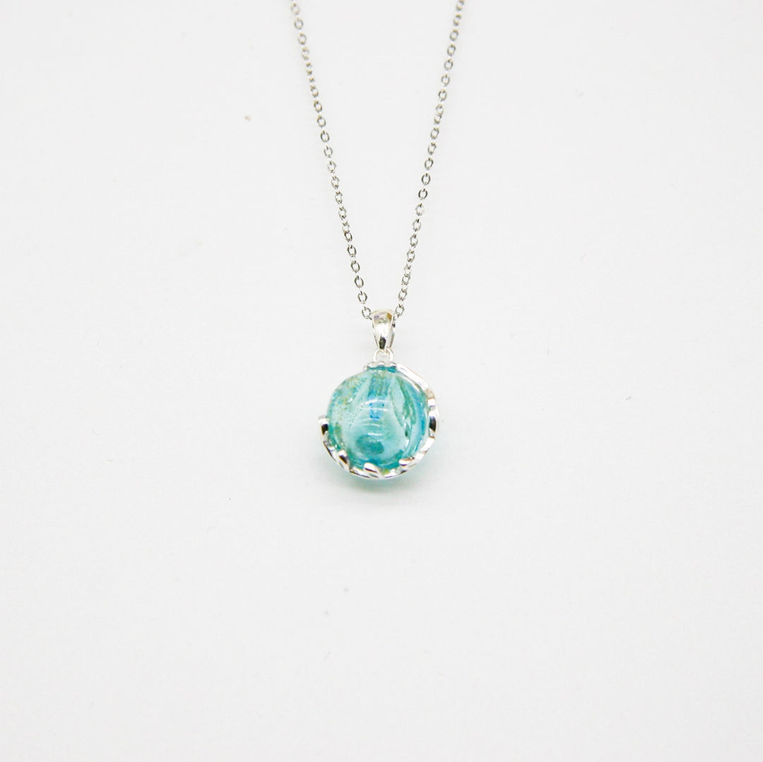 Gift Box - Aroma Necklace White Gold - Planet Celestial Aqua (Light Blue) + Purify Oil Blend โ image 2