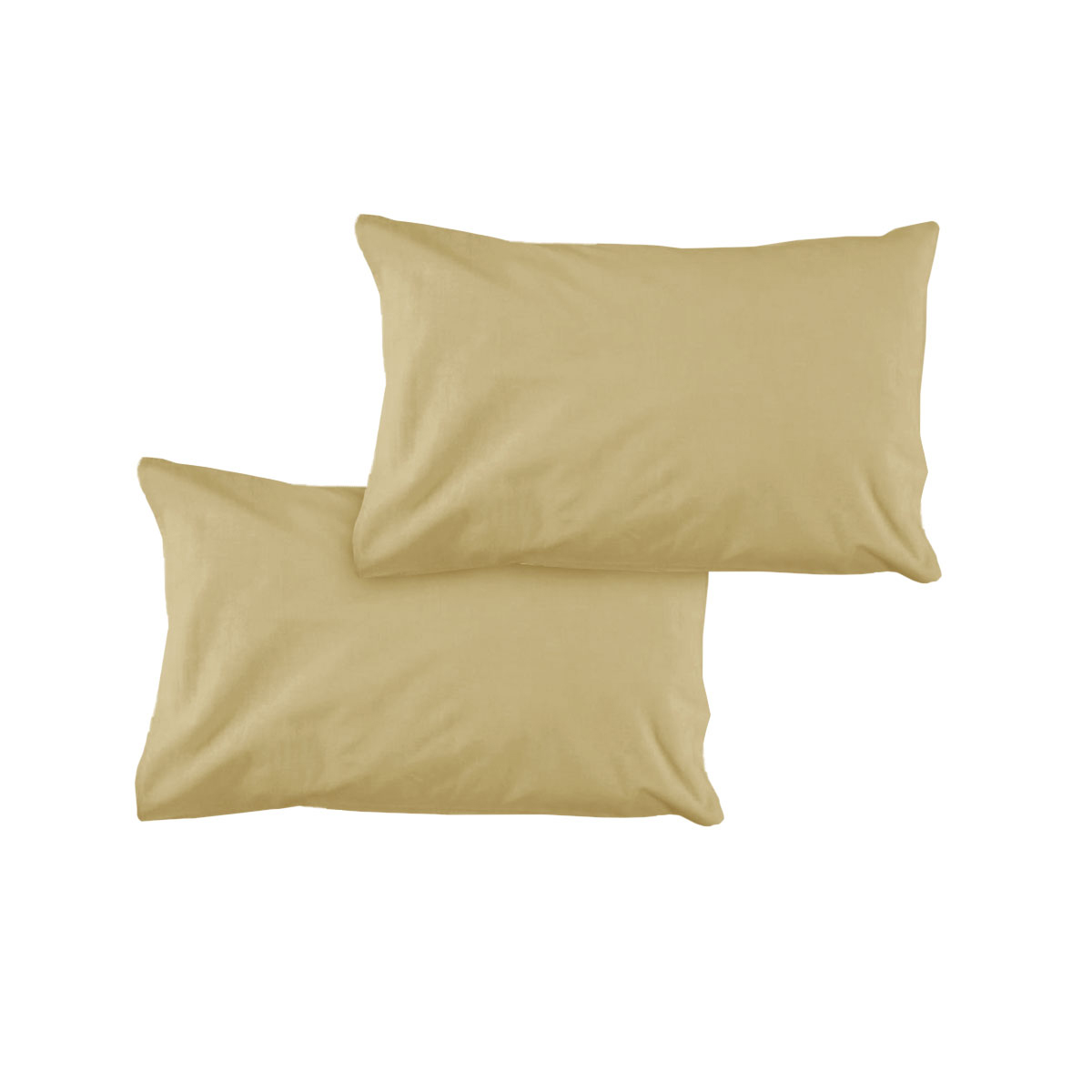 Pair of Solid Colour Microfiber Standard Pillowcases 48 × 73cmx15cm (Flap) Gold