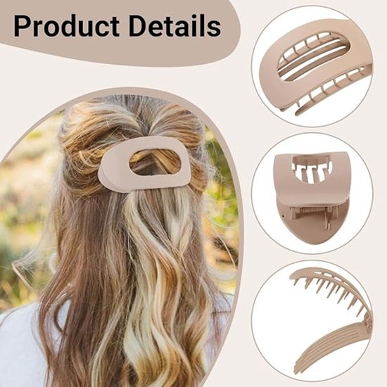 Hair Clips - Flat Hair Clips - Strong Grip Hair Clips with Inner Teeth - Strong Grip Side Hair Clips - 4 Pieces โ image 2