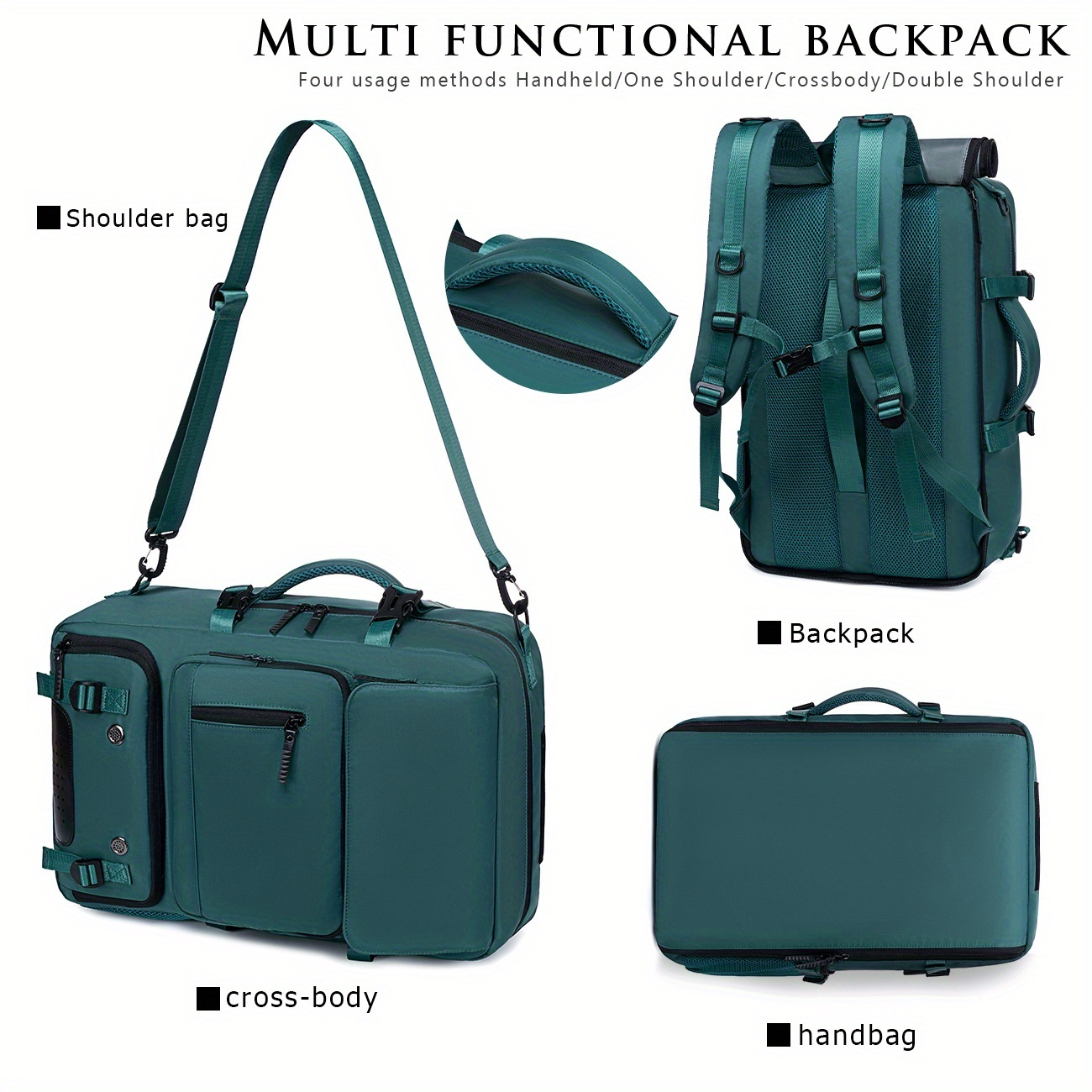18.1-inch Easy-Travel Bag (46×30×16 cm): Four carrying modes in one bag, with independent shoe compartment and freely switchable hidden shoulder — image 6