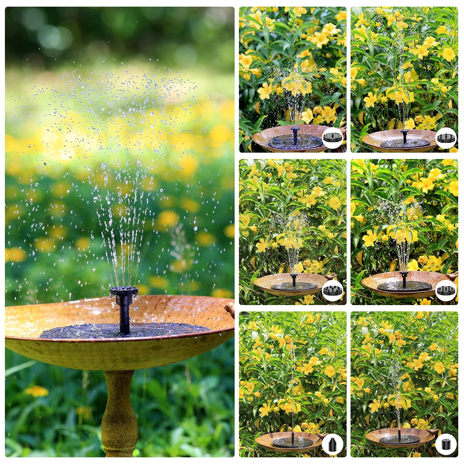 Solar Fountain Pool Garden Flowing Pool Fountain Floating Outdoor Bird Bathtub Courtyard Landscape Small Fountain โ image 3