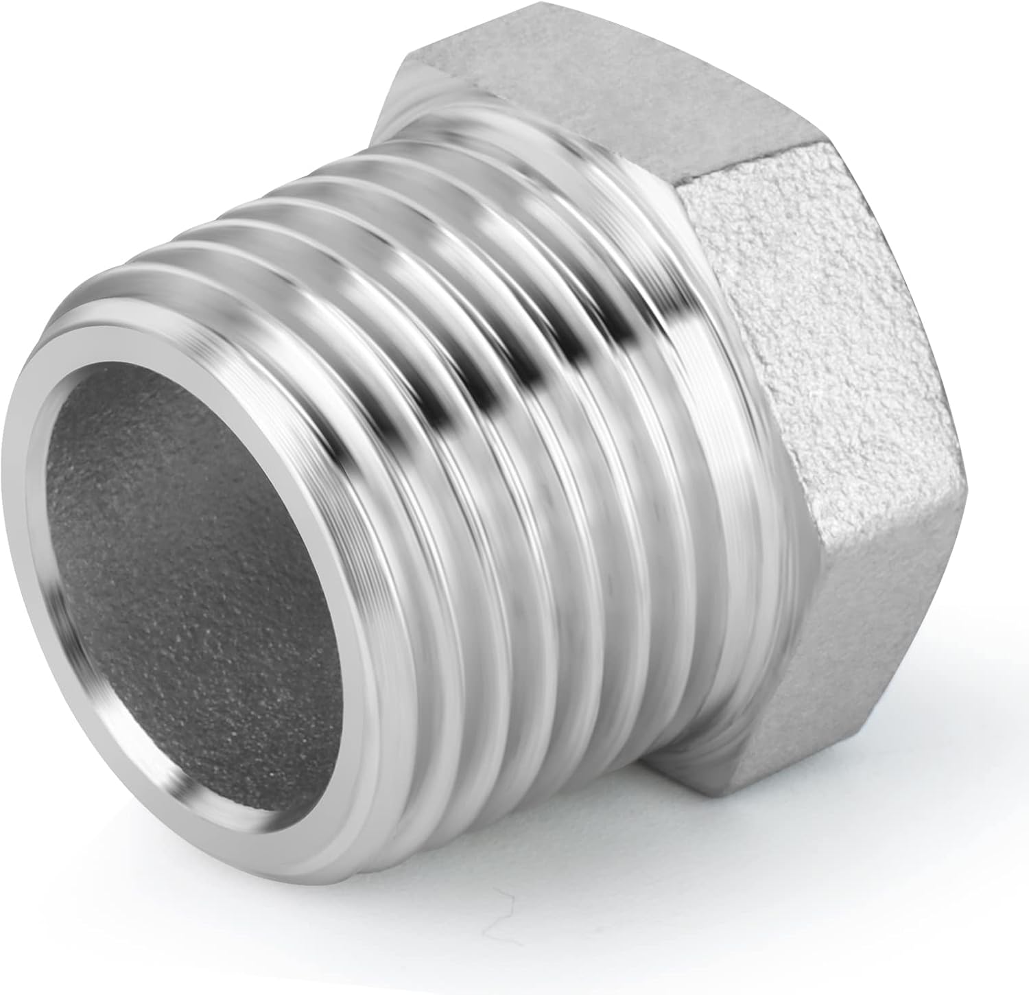 10PCS 304 Stainless Steel Reducer Hex Bushing, 3/8" NPT Male x 1/4" NPT Female, Reducing Pipe Adapter Fitting โ image 2