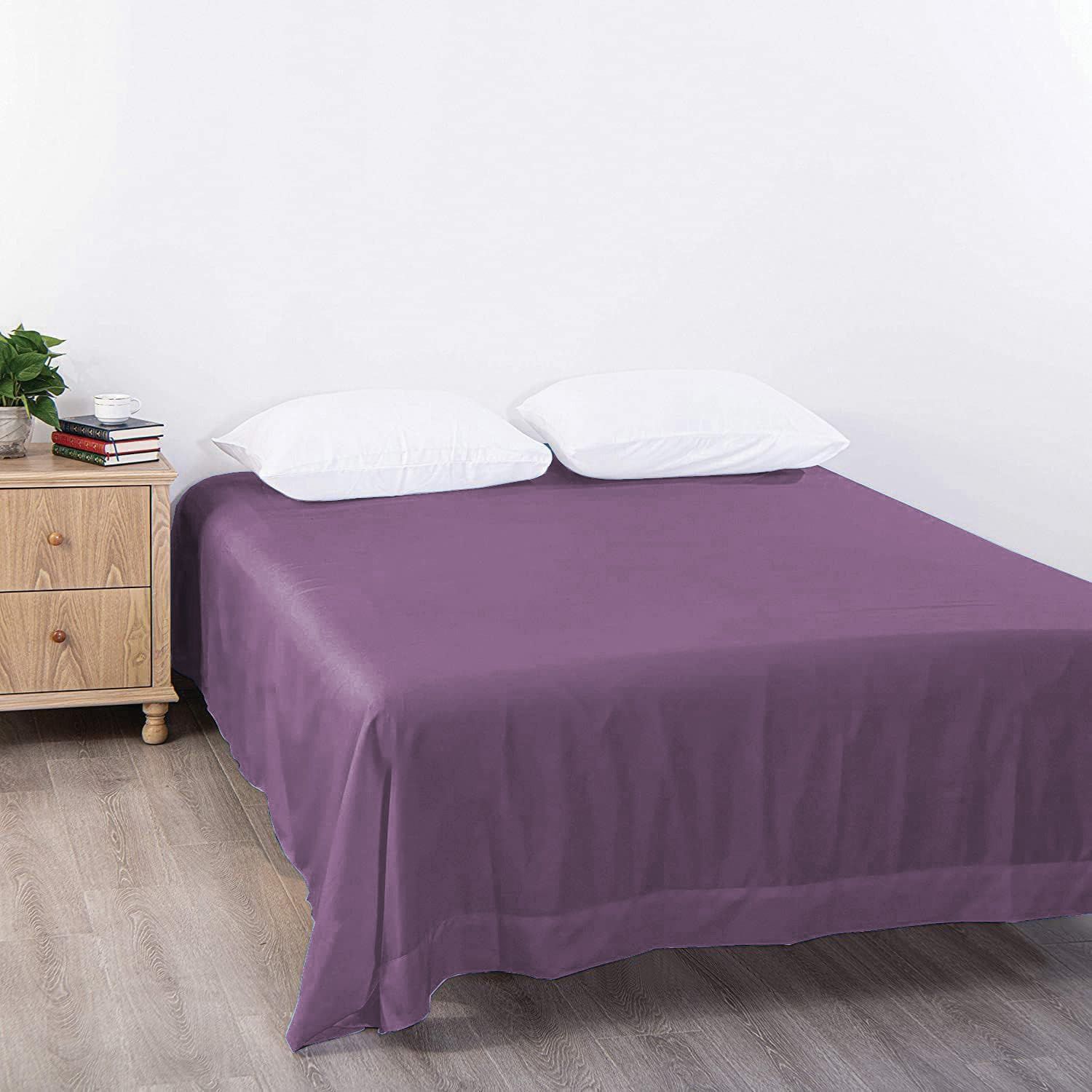 Elegant Comfort Premium Hotel Quality 1-Piece Double Flat Sheet, Luxury and Softest 2000 Thread Count Bedding Flat Sheet(Double,Purple) โ image 2