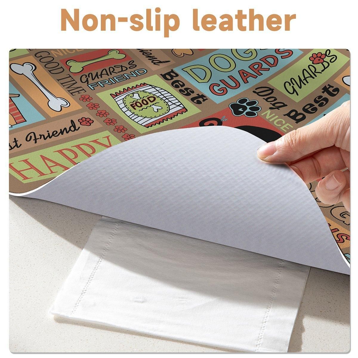 Waterproof Pet Floor Mat Carpet For Dog Cage Feeding Area Anti Slip Washable - Dog-Brown โ image 5