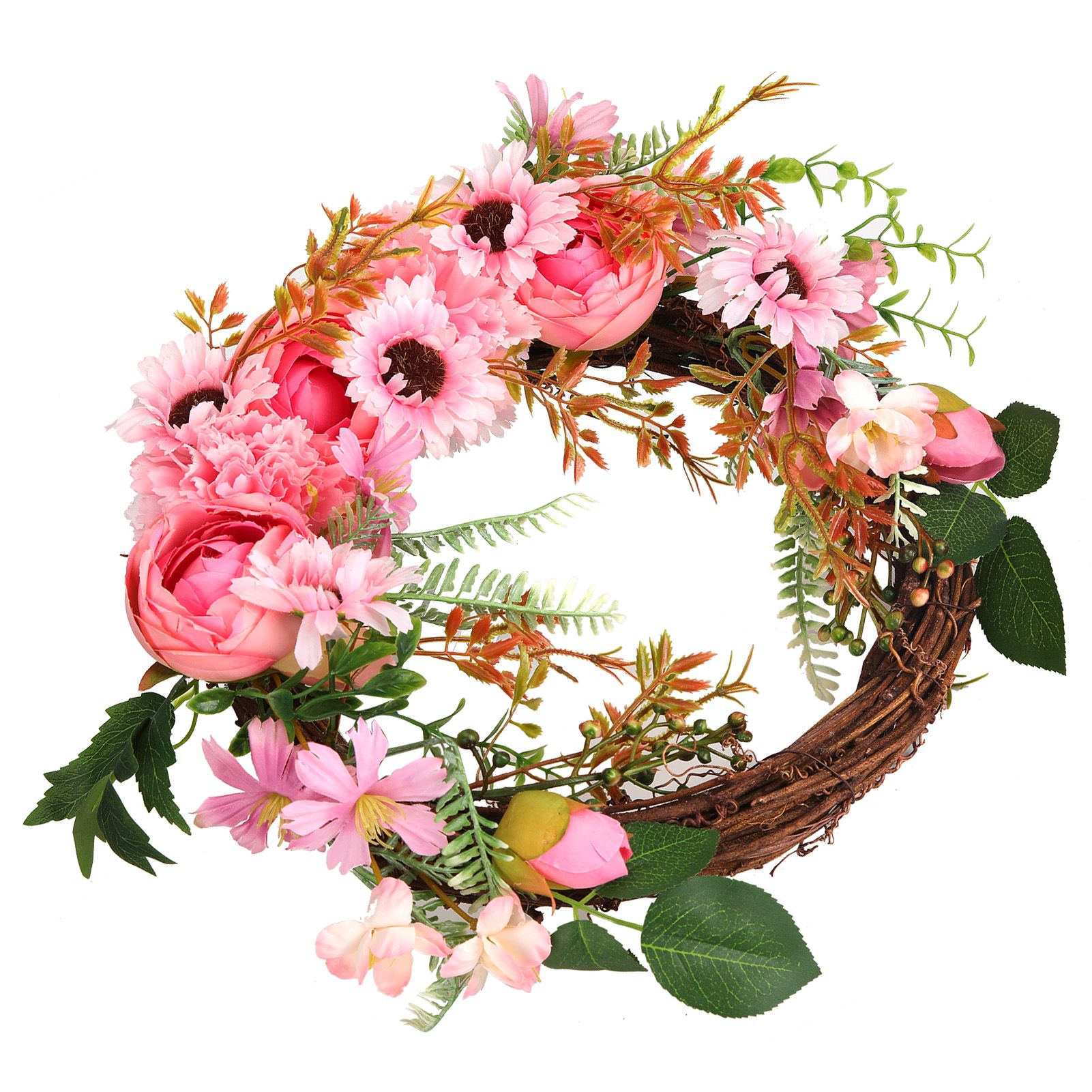 Artificial Flower Wreath Simulation Peony Door Hanging Garland Festivals Party DecorationPink — image 2