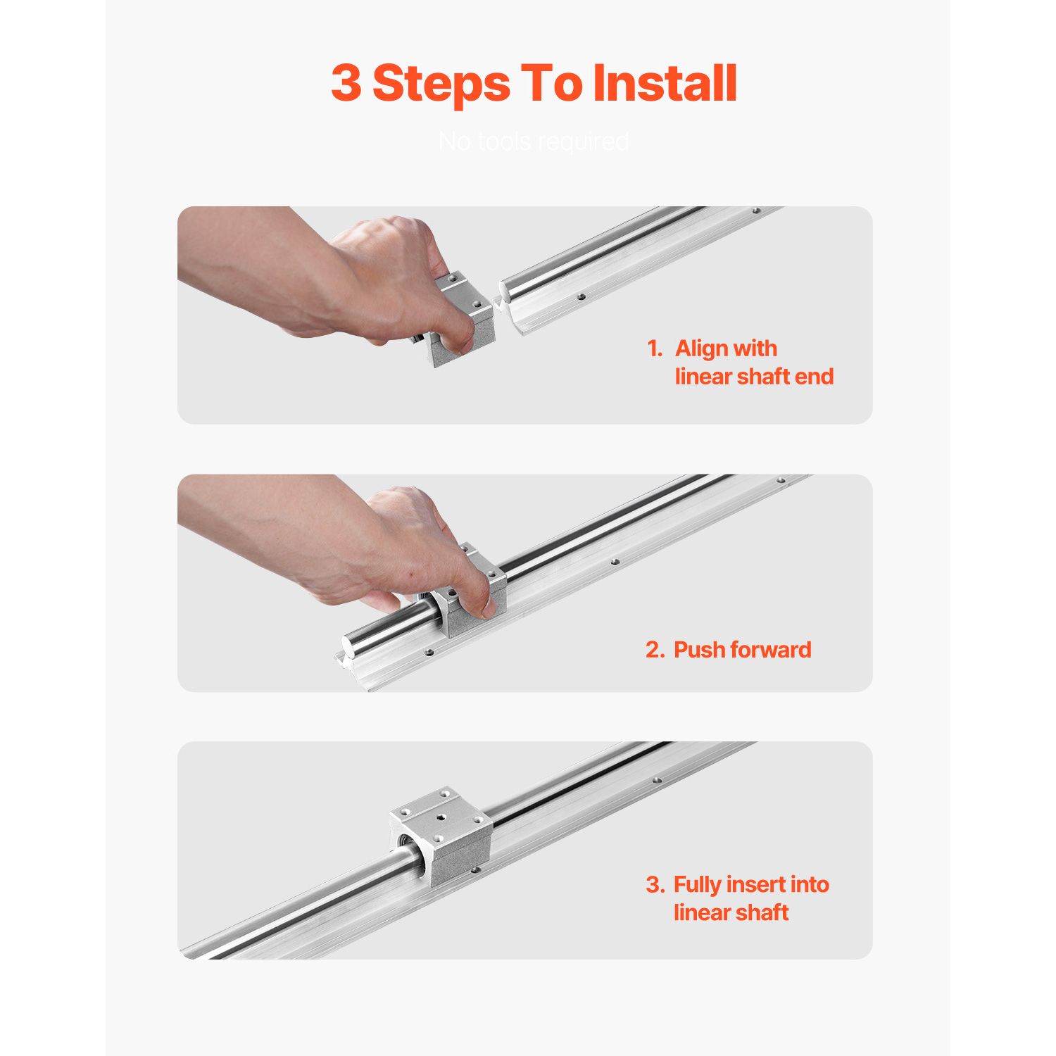 Linear Guide Rail Set, SBR20 1500mm, 2 PCS 59 in/1500 mm SBR20 Guide Rails and 4 PCS SBR20UU Slide Blocks, Linear Rails and Bearings Kit for โ image 6