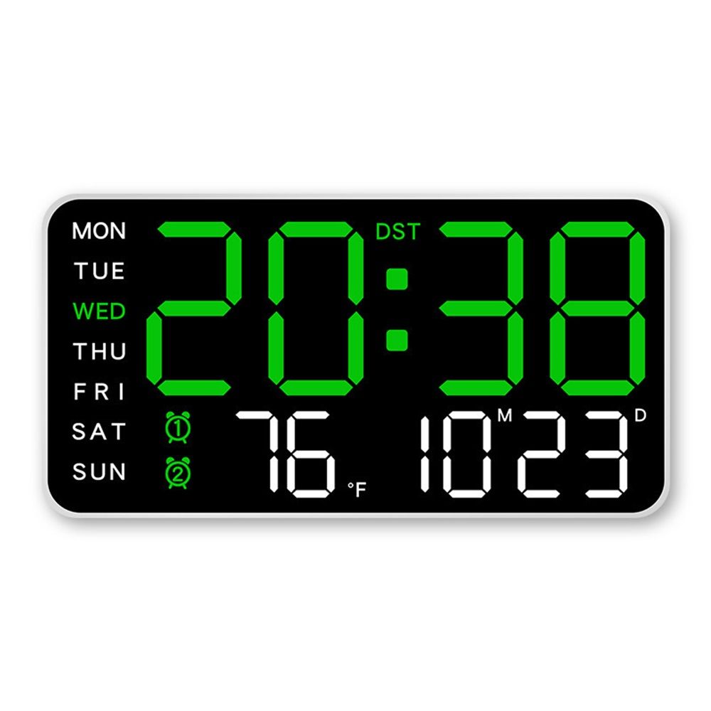 Large Digital Wall Clock, Led Alarm Clock with Big Digits, Date, Temperature, DST, Modern Decor Design for Desk,Brightness for Room, Bedroom, Gift, Yougster — image 2