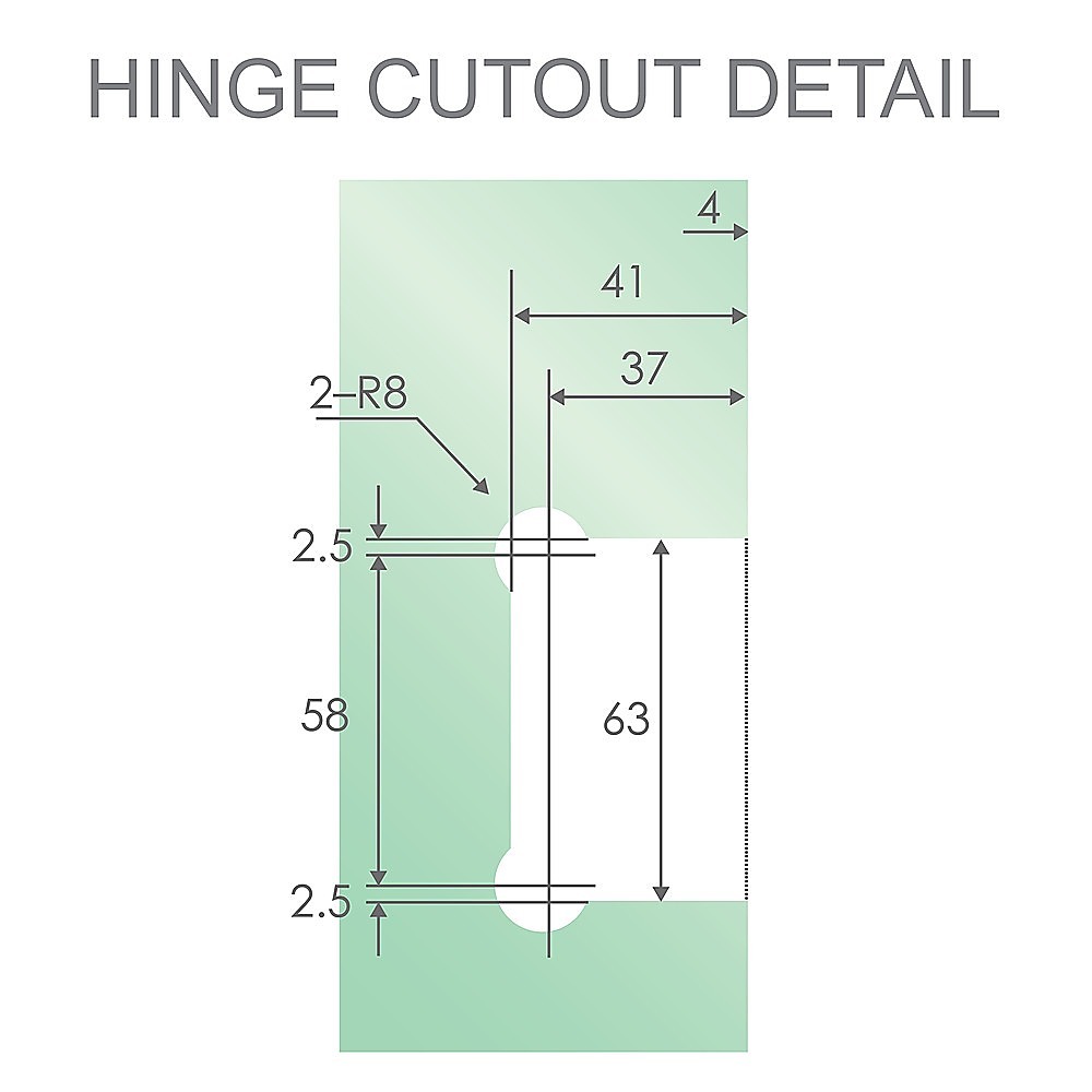 90 Degree Stainless steel Glass Shower Door L-Hinge in Nickel — image 5
