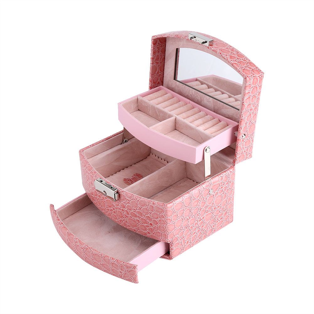 3 Layers Jewelry Necklace Ring Storage Box Case Lady Gift Home Supplies โ image 4