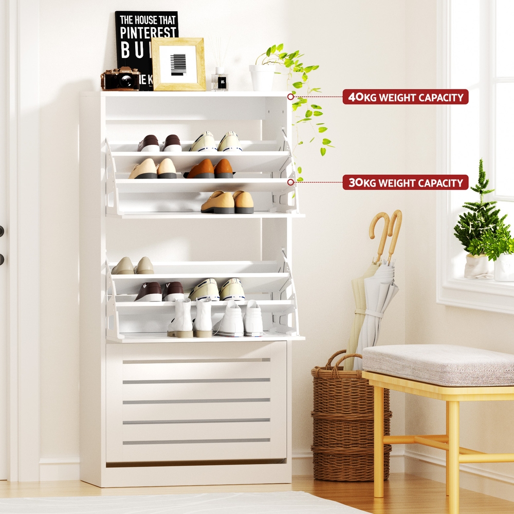 Artiss Shoe Cabinet Storage Drawer 45 Pairs White โ image 6