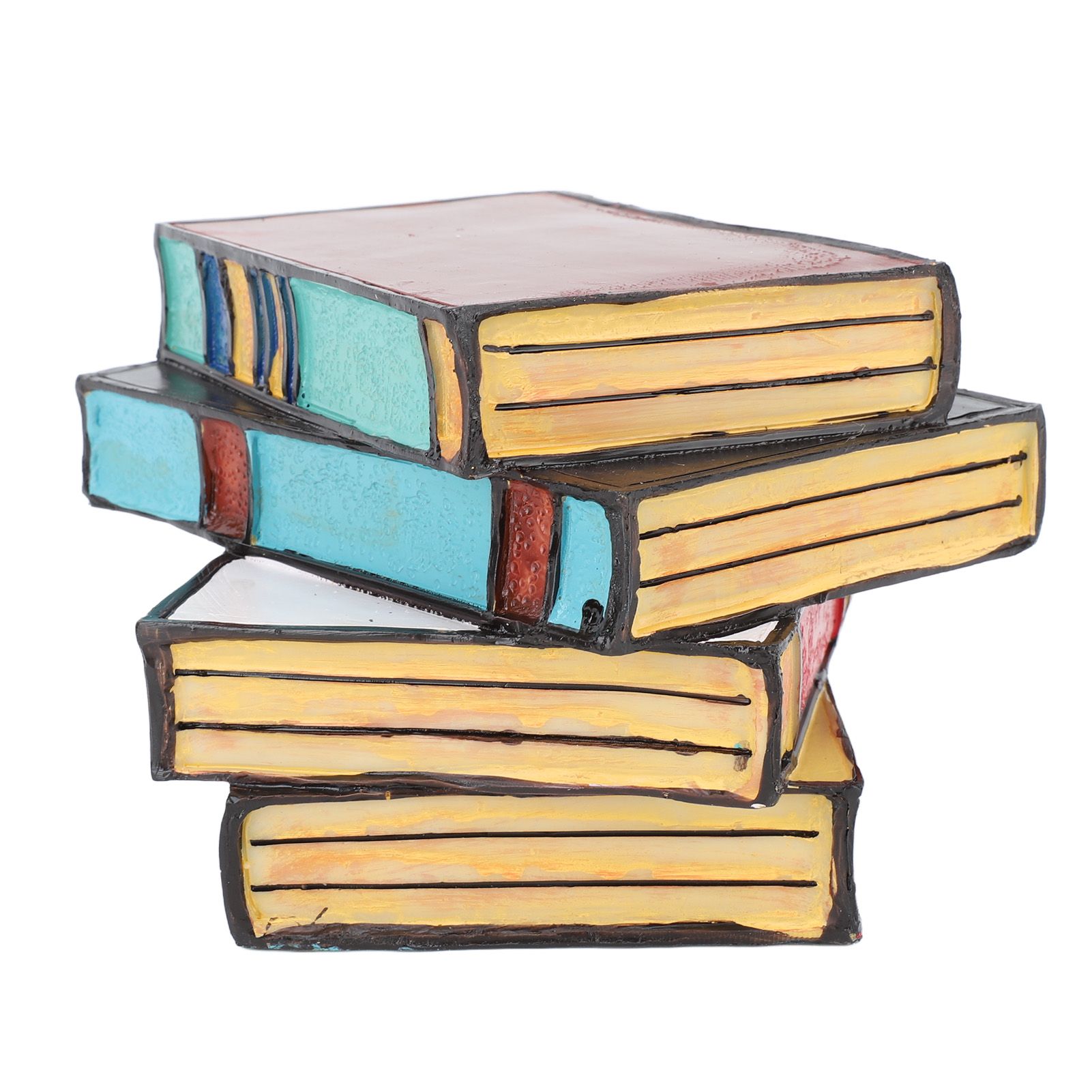 Stained Stacked Books Lamp Resin Handmade Vintage Warm Light Reading Nook Lighting Table Lamp ForNightstand Desk Decoration โ image 4