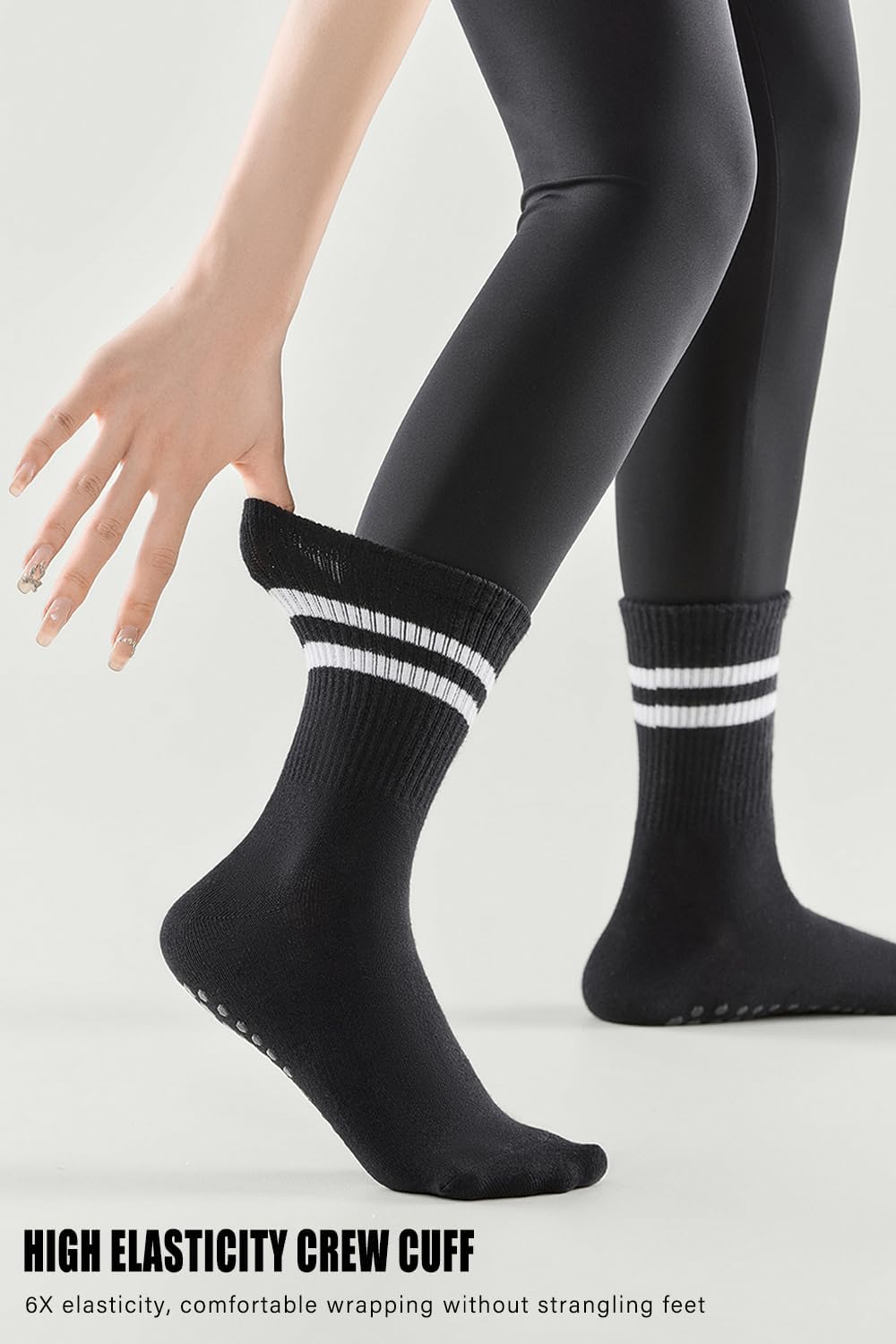 Non Slip Yoga Grip Pilates Socks for Women&Men Anti Slipper Grippy Socks for Ballet, Hospital, Dance, Trampoline — image 5