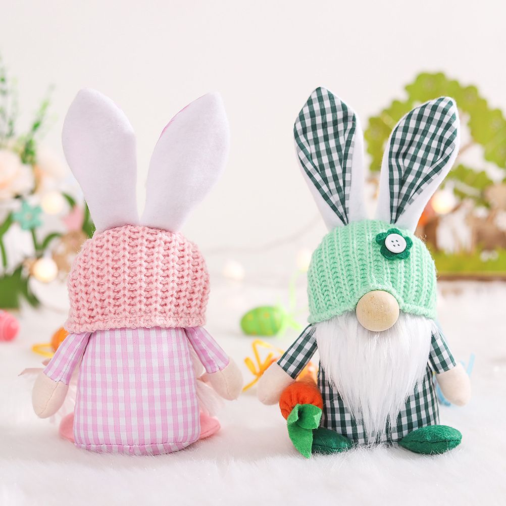 Easter Bunny Gnome Decoration Couple Doll Decor for Kids and Friends Easter Faceless Doll Ornaments — image 6