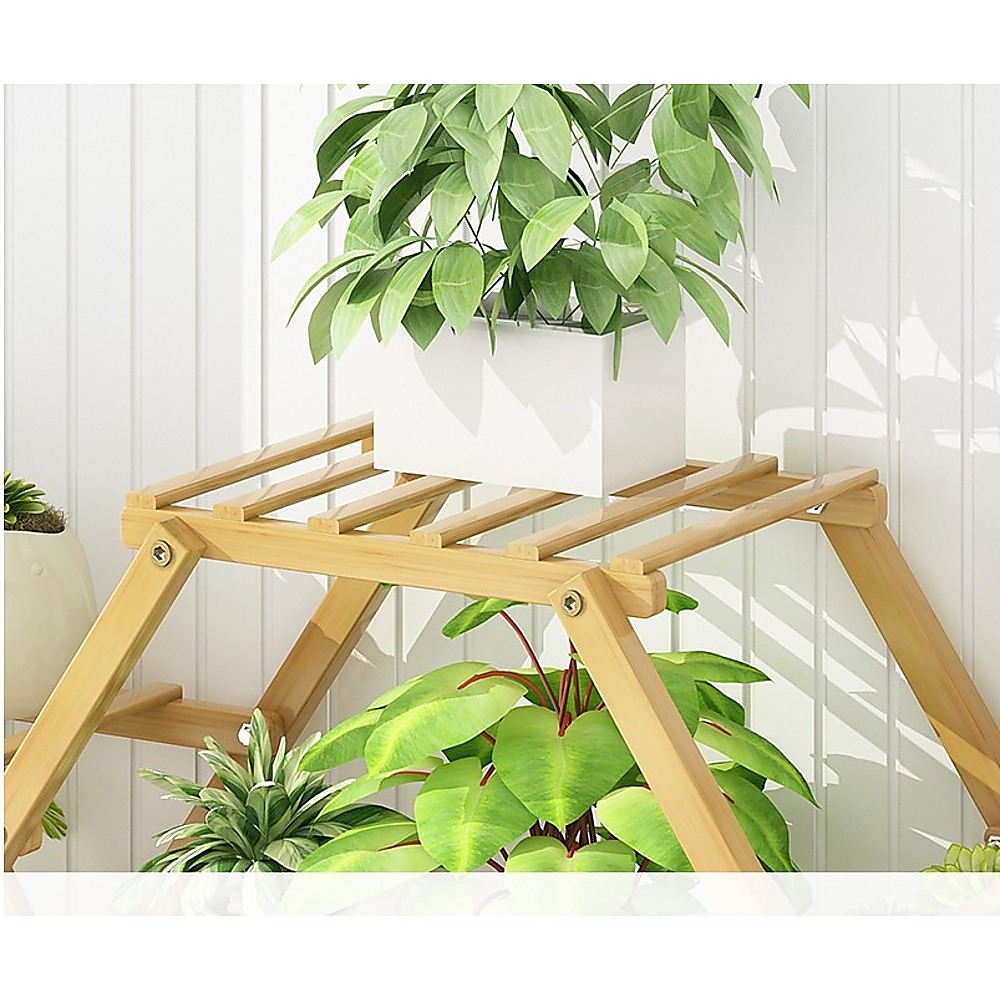 Bamboo Multilayer Flower Plant Bonsai Rack Shelf Stand Porch Lawn Patio — image 6