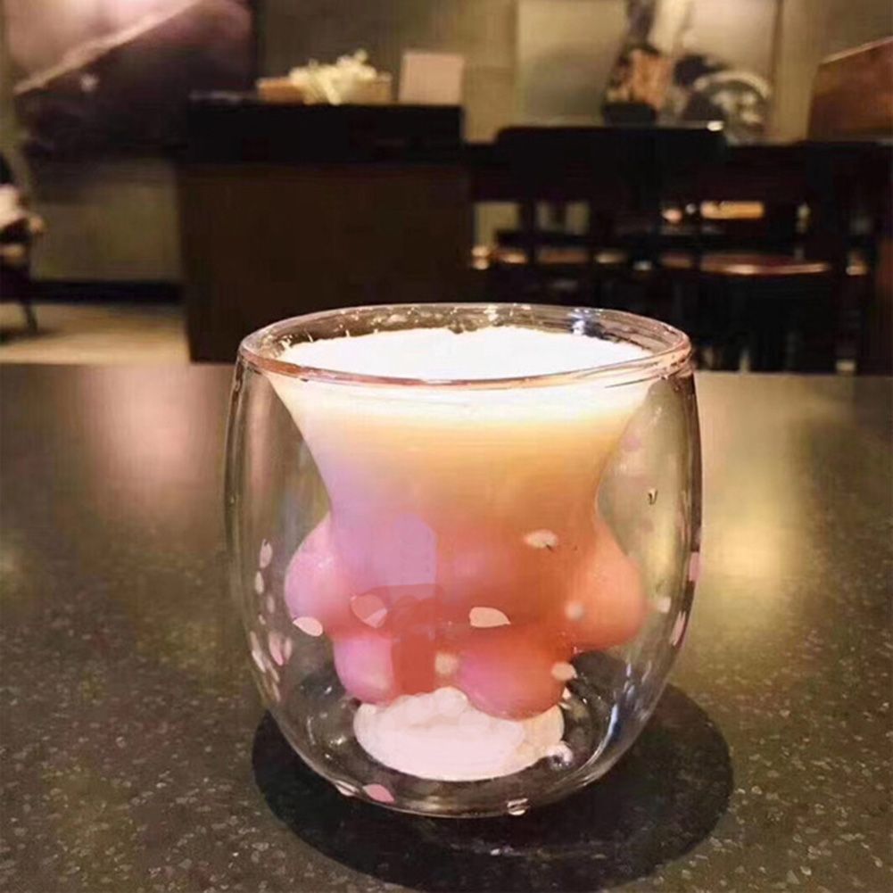 Cat Paw Mug Cat Claw Coffee Mug Double Wall Glass Mug Novelty Gift for Friends โ image 5